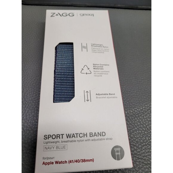 New Zagg Gear4 Sport Watch Band Apple Open Box Navy Blue 41/40/38mm - Picture 1 of 4